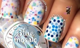 Blue Mosaic Nail Art by a The Crafty Ninja