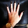 Black and gold stiletto nails