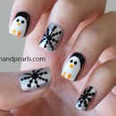 Snow Penguin Nails