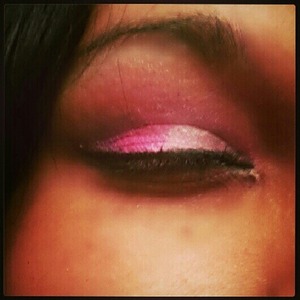 Pink and White eye shadow great for an every day look to a special event 