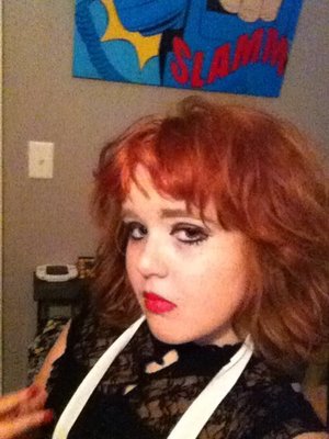 Me as Magenta for Halloween last year, sorry I couldn't list all of the products. Lotta hairspray!