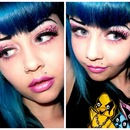 Pink Leopard Print Eyes with Magentric Lips