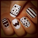 black and white nails 