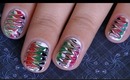 Christmas Marble *NO WATER* Easy Nail Design