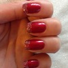 Red and glitter French tip