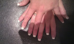 Classic white tipped acrylics.