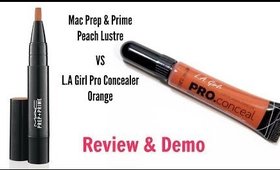 Mac Prep & Prime Peach Lustre vs L.A Girl Pro HD Concealer Orange | Makeup With Raji