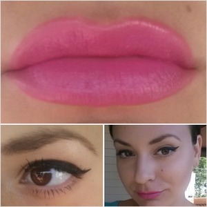 Pink lips with cat eyes