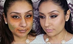 How to hide DARK circles blemishes with orange & green eyeshadow || Makeup With Raji