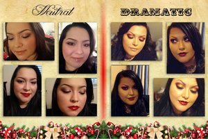 Challenge for my sister and I for a Neutral and Dramatic holiday look..both with nude and bold lips