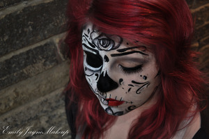 Sugar skull inspired make-up. 'Like' my Facebook page :D https://www.facebook.com/EmilyJayneMakeup?ref=hl