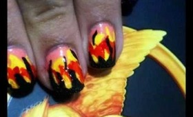 Hunger Games Inspired Nail Art - 'Katniss, the girl who was on fire."