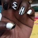 Black and White Long Nails. :)