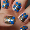Glitter and blue triangle nails