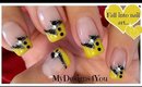 Fun, Black and Yellow French Tip Nail Art ♥ Черно-желтый Дизайн Ногтей