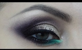 Purple with a touch of green makeup