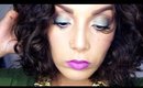 Alluring Aquatic - Silver Sun Eyes & Purple Lips - Makeup.