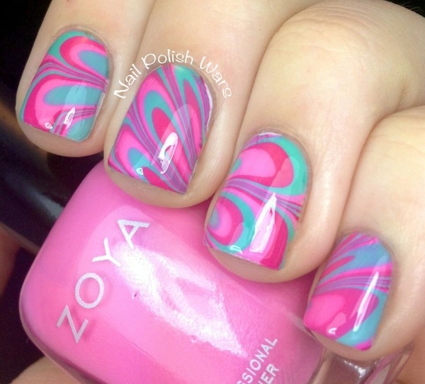 Blue, Pink, and Purble Marble Nails | Dajah C.'s Photo | Beautylish