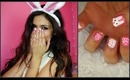 Pink Polka Dot Bunny Nails! Easter/Spring Nail tutorial