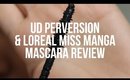 2 in 1 review | UD Perversion & L'Oreal Miss Manga Mascara + Demo