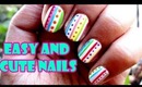 Easy and cute Stripes and dots | Nail art Tutorial