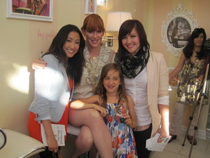 Jasmine and I posing with Molly Ringwald at her book signing at Benefit Cosmetics!