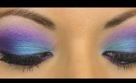 Purple Rain - Bright Turquoise/Purple Look using BH Cosmetics