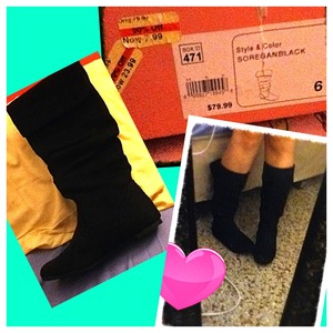 Went to kohls today and found these cute slouche black boots for such a steal! I only paid $7.40 for them👍my lucky day ☺👢