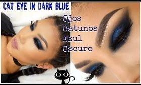 Maquillaje Gatuno Azul Oscuro / Intense Night Blue Cat Eye makeup | auroramakeup