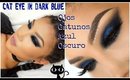 Maquillaje Gatuno Azul Oscuro / Intense Night Blue Cat Eye makeup | auroramakeup