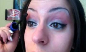 pink and gray eye make up