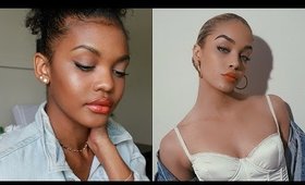 Jasmine Sanders Inspired Makeup | Bright Orange Lip
