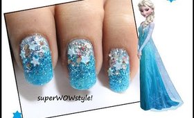 Glitter Winter Nails ❉ Elsa Frozen Nail Art ❉ Frozen Nails Tutorial DIY