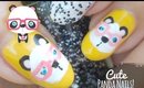 Cute Nerdy Panda Nail Art ☆ using pink glasses!