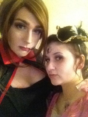 Me (left) as a female vampire and my sister as a pirate.