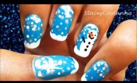 Winter Wonderland nails | Snowman nail design tutorial