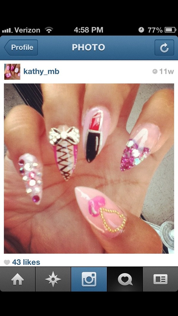 stiletto girly nails | Kathy B.'s (Iheartkathy) Photo | Beautylish