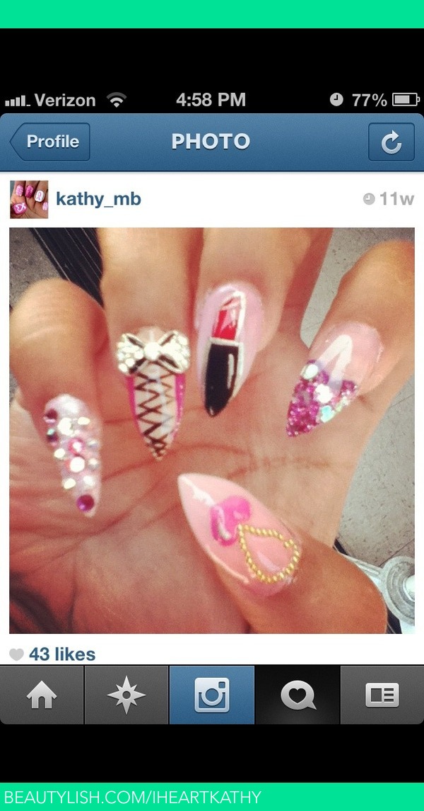 stiletto girly nails | Kathy B.'s (Iheartkathy) Photo | Beautylish