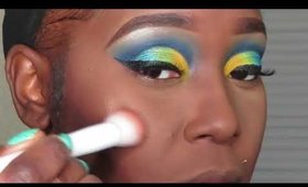 colorful blue makeup tutorial