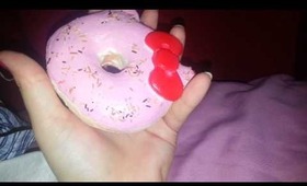 Hello kitty pink donut squishy abuse!