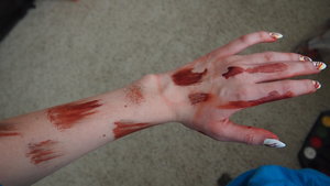 My arm is often my experiment palette, this is  what it looked like after experimenting and filming a video. 