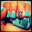 Tiffany blue and zebra nails