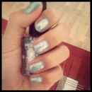 Blue silvery nails