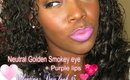 Vlentines day look #3 Neautral Golden smokey eye + Purple lips