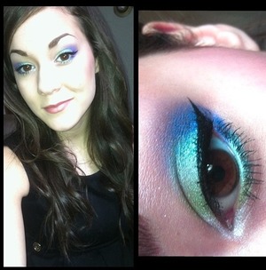 My first time really messing with color, used urban decay palettes and maybelliene color tattoo! 