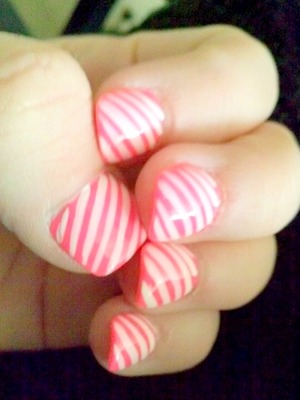 acrylic nails with a painted design 