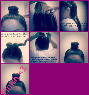 Comb till soft, twist & Tie. Your Bun Is Created