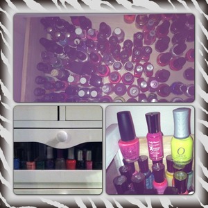 Setting up Glam room, starting with polish.