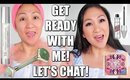 CHIT CHAT GET READY WITH ME! | Jade Roller, Urban Decay, MAC Patrick Starr, Benefit, Flower Beauty