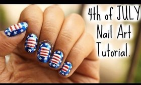 4th of July Nailart tutorial | USA Flag inspired